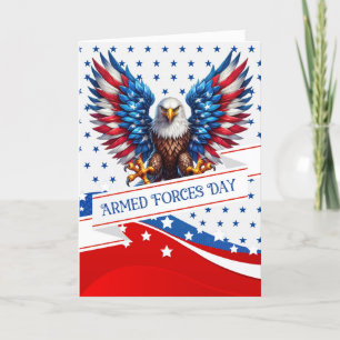 Cartão De Festividades Dia das Forças Armadas Patriótico da Águia Vermelh