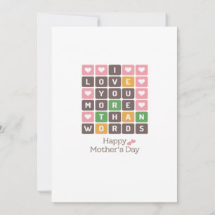Cartão De Festividades Dia das Mães Amor Você Mais do que Palavras Sentid