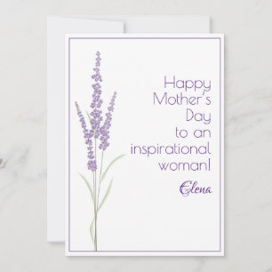 Cartão De Festividades Dia das mães aquarela lavanda