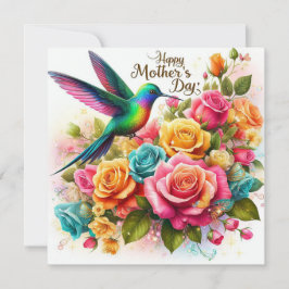 Cartão De Festividades Dia das Mães Beija-flor