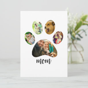Cartão De Festividades Dia das Mães Dog mom   5 Impressão de Pata Colagem