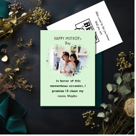 Cartão De Festividades Dia das mães engraçado da filha foto do coração