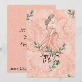 Cartão De Festividades Dia das Mães Futuras Mamães Pêssego