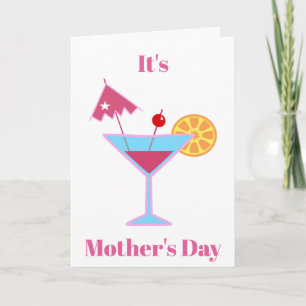 Cartão De Festividades Dia das Mães Martini Cocktail Engraçado Relax