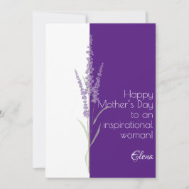Cartão De Festividades Dia das mães minimalista roxo lavanda aquarela