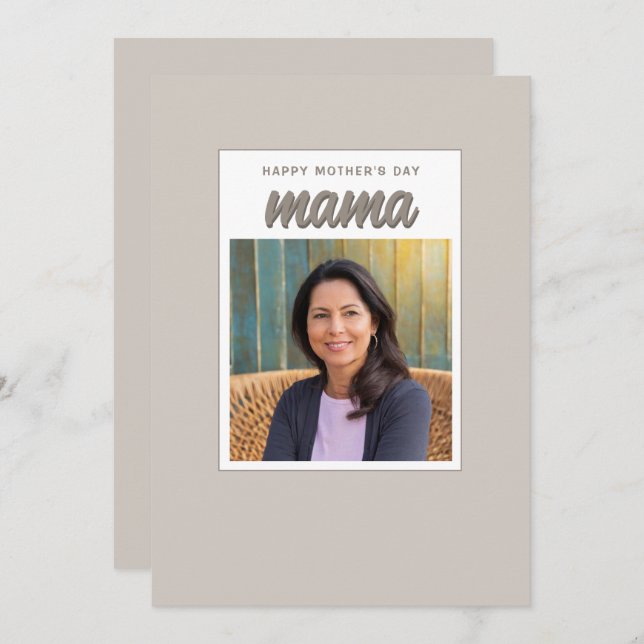 Cartão De Festividades Dia das Mães Moderno Bege Foto das Crianças  (Frente/Verso)