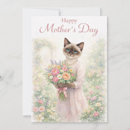 Cartão De Festividades Dia das Mães para amantes de gatos 