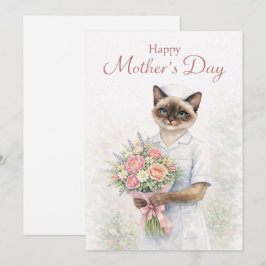 Cartão De Festividades Dia das Mães para amantes de gatos 