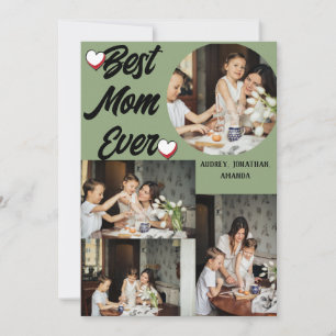 Cartão De Festividades Dia das Mães Personalizado, Colagem de quatro foto