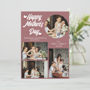 Cartão De Festividades Dia das Mães Personalizado, Quatro colagem de foto