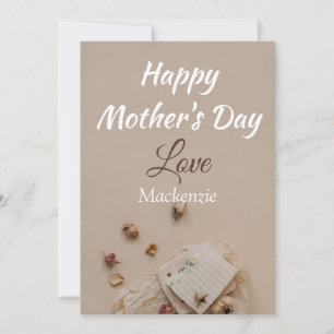 Cartão De Festividades Dia das Mães Personalizado Simples & Chic   Floral