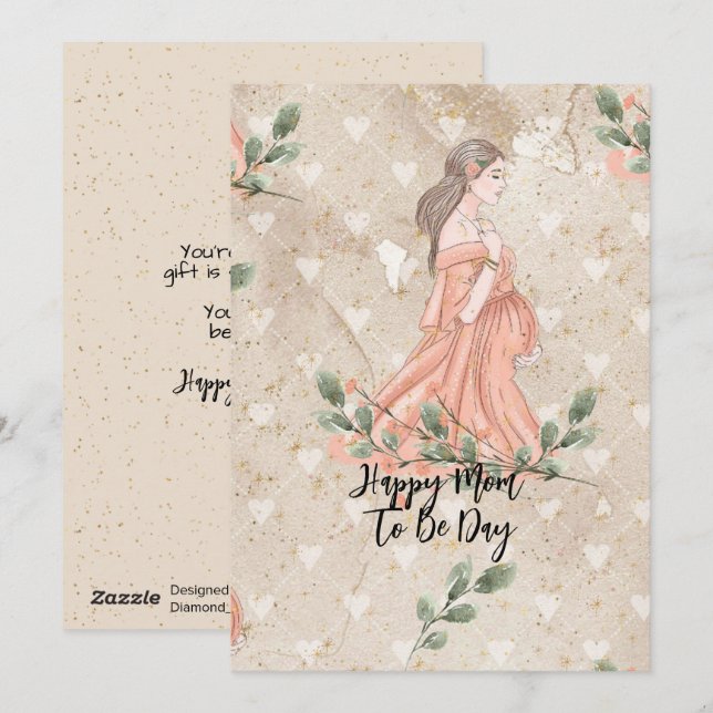 Cartão De Festividades Dia das Mães Tan para Mãe de primeira viagem (Frente/Verso)