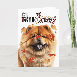 Cartão De Festividades Dia de Ação de Graças Chow Chow Cachorro Vamos Fal
