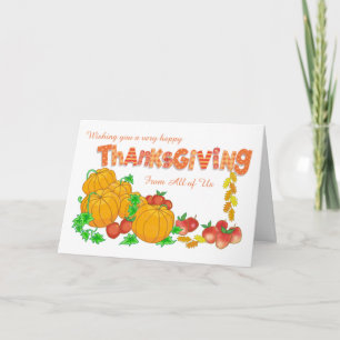 Cartão De Festividades Dia de Ação de Graças de Pumpkins Holiday Card
