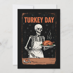 Cartão De Festividades Dia de Ação de Graças do Esqueleto da Turquia