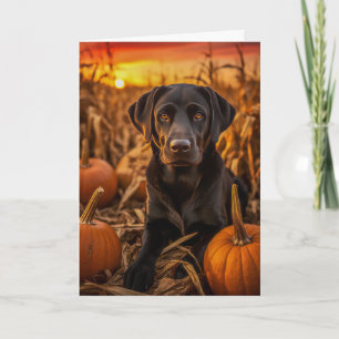 Cartão De Festividades Dia de Ação de Graças do Labrador Retriever