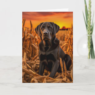 Cartão De Festividades Dia de Ação de Graças do Labrador Retriever