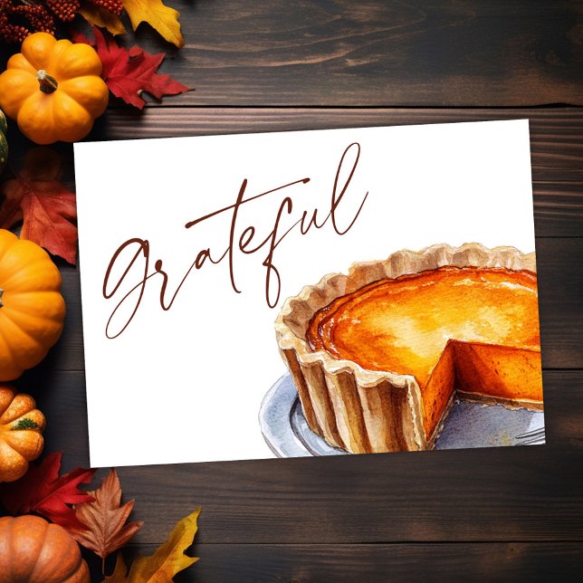 Cartão De Festividades Dia de Ação de Graças Moderno Russo Elegante Queda (Thanksgiving Modern Elegant Fall Grateful Holiday Card)