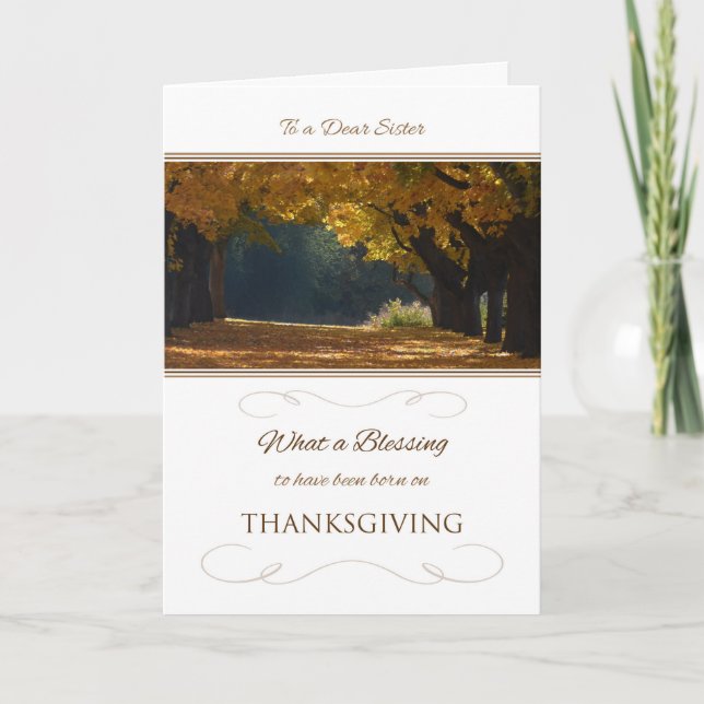 Cartão De Festividades Dia de Ação de Graças para Irmã (Frente)