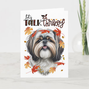 Cartão De Festividades Dia de Ação de Graças Shih Tzu Cachorro Vamos Fala