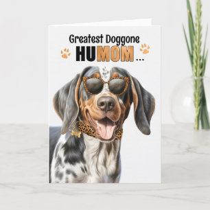 Cartão De Festividades Dia de as mães Bluetick Coonhound Maior HuMOM