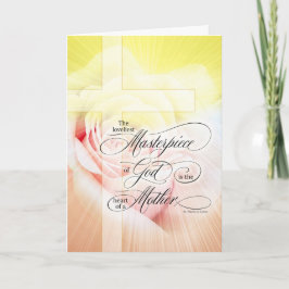 Cartão De Festividades Dia de as mães Cristão Rosa Rosa e Cruz