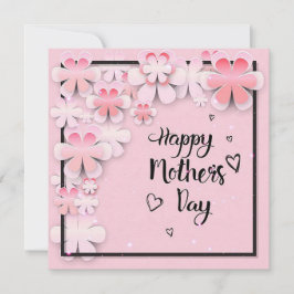 Cartão De Festividades Dia de as mães de Flores Rosa