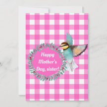 Dia de as mães de Irmã de Pássaros com Aquarela Ro