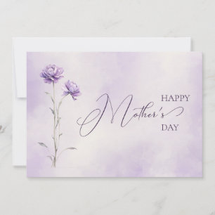 Cartão De Festividades Dia de as mães de Lavanda de Aquarela