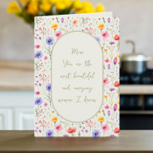 Dia de as mães de Oval Verde Colorido de Flores Se