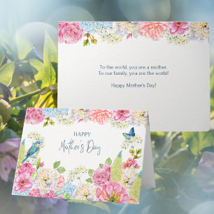 Cartão De Festividades Dia de as mães de Peonias de Hydrange Watercolor