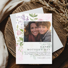 Cartão De Festividades Dia de as mães elegante de fotos de peões suaves