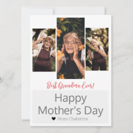 Cartão De Festividades Dia de as mães Elegante Simples Vovó 3 Foto