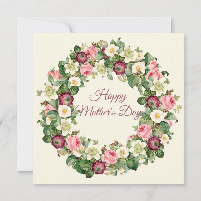 Cartão De Festividades Dia de as mães Feliz (Frente)