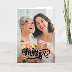 Cartão De Festividades Dia de as mães Feliz da Colagem de Fotos Branca Pr