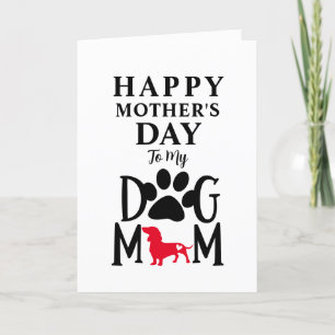 Cartão De Festividades Dia de as mães Feliz Dachshund Dog Typografia Mãe