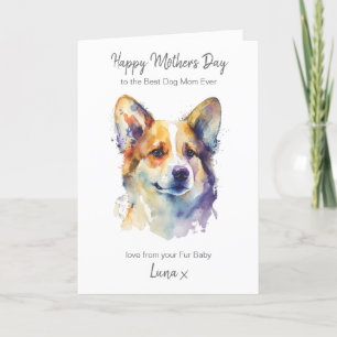 Cartão De Festividades Dia de as mães Feliz, Melhor Cachorro de Corgi, Mã