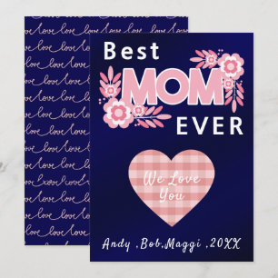 Cartão De Festividades Dia de as mães Feliz Melhor Mãe Já Personalizada