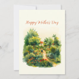 Cartão De Festividades Dia de as mães Floral Garden Vintage