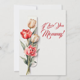 Cartão De Festividades Dia de as mães Flores Tulipas Aquarela