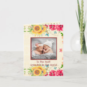 Cartão De Festividades Dia de as mães fotográfico para avós