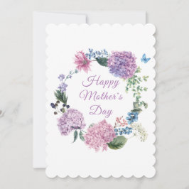 Cartão De Festividades Dia de as mães Hydrangea Elegante Floral