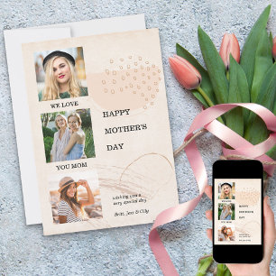 Cartão De Festividades Dia de as mães Moderno Forma 3 Foto Editável