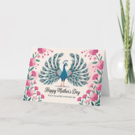Cartão De Festividades Dia de as mães Peacock Elegante Amante de os anima