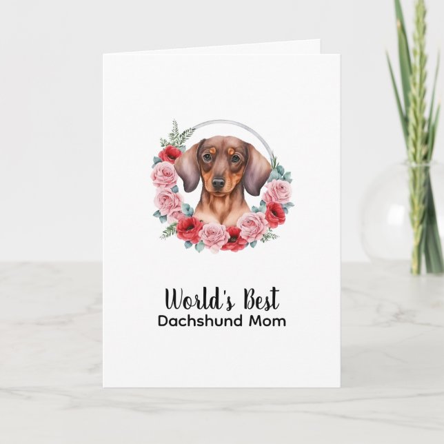 Cartão De Festividades Dia de as mães Pet Dachshund da Mãe de Cão Persona (Frente)