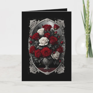 Cartão De Festividades Dia de as mães Rosa Vermelho e Branco Gótico