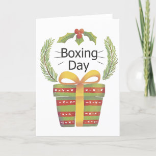 Cartão De Festividades dia de boxe de natal Holly