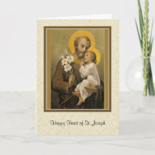 Cartão De Festividades Dia de festa de Jesus de São José Oração Religiosa