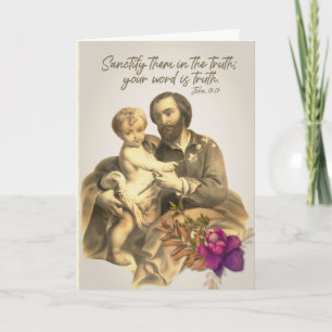 Cartão De Festividades Dia de festa de Jesus de São José Oração Religiosa