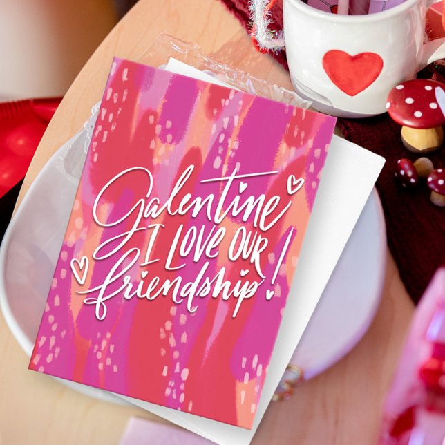 Cartão De Festividades Dia de Galentine com Letra à Mão (Criador carregado)